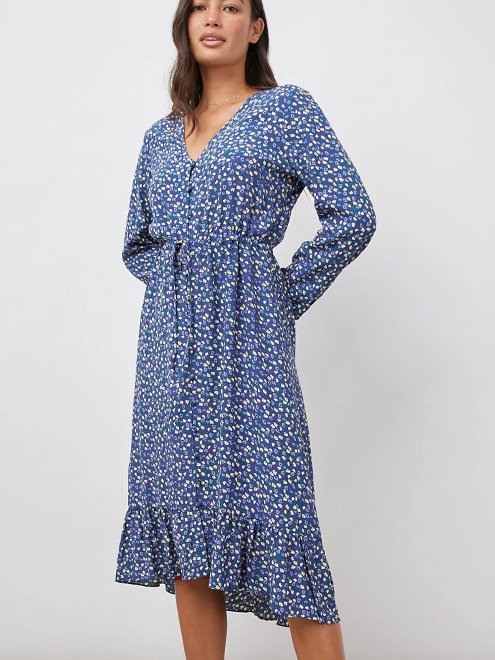 Rails Navy Ditsy Floral Jade Dress Size Large